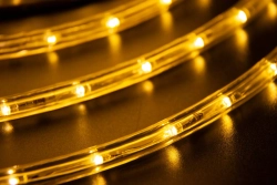 Дюралайт светодиодный 2-х проводной, диаметр 10 мм., 220В, теплые белые LED лампы 30 шт на 1 м., бухта 100 м., статика, Teamprof (TPF-DL-2WH-100-10mm-240-WW)