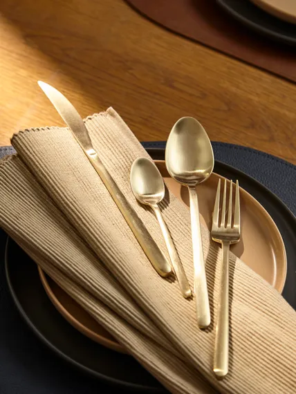 Набор столовых приборов pure, золотистые матовые, 24 пред.