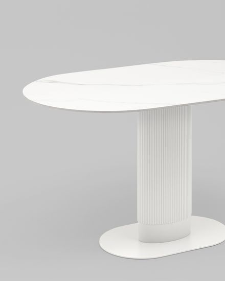 Стол обеденный Snow 130х80 см белый керамика