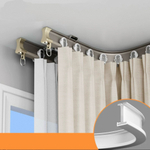 Тихий изогнутый карниз для штор с бегунками