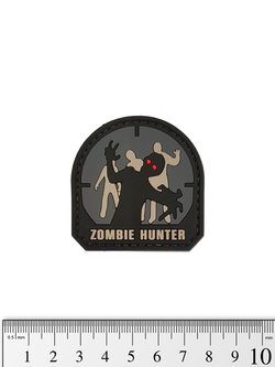 Шеврон Zombie Hunter малый PVC. Серый
