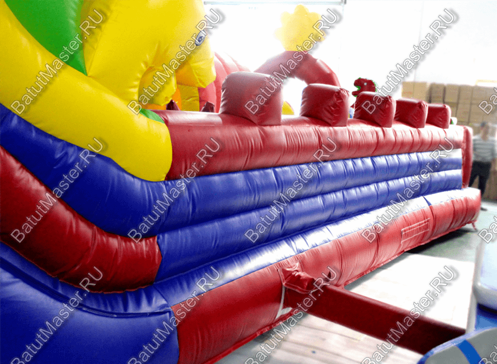 Детский надувной батут-горка "Dragons", размер 14*8*8 м