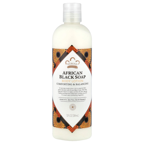 Nubian Heritage, Лосьон для тела, африканское черное мыло, детоксикация и балансировка, 13 жидк. унц. (384 мл)