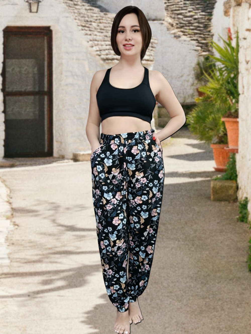 8109 Домашние брюки-султанки (единый)