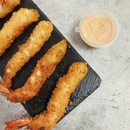 Креветки в темпуре с соусом том ям