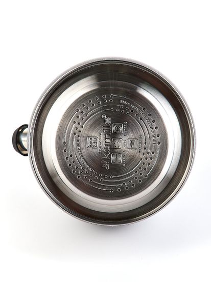 Чайник 3 л. из нержавеющей стали со свистком Kamille KM-1074 с мраморным покрытием и ручкой "soft touch"