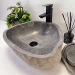 Раковина из речного камня RS-63558 (45*40*15) 0122