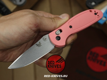 Нож Benchmade 556 Griptilian Mini - розовый нейлон, клинок стоунвош RK/Н34