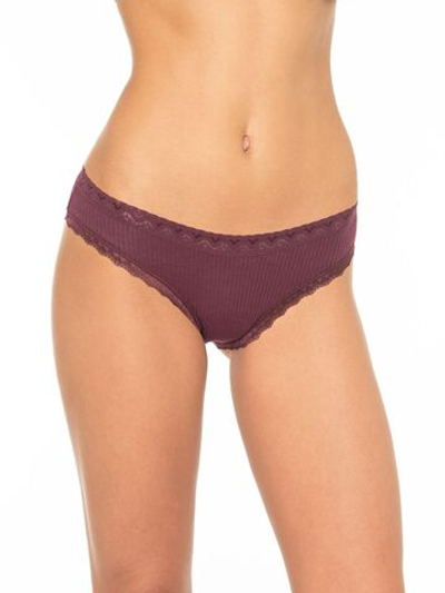 Трусики-слипы из деликатного хлопкового полотна (Размер: S) (Цвет: бордовый)