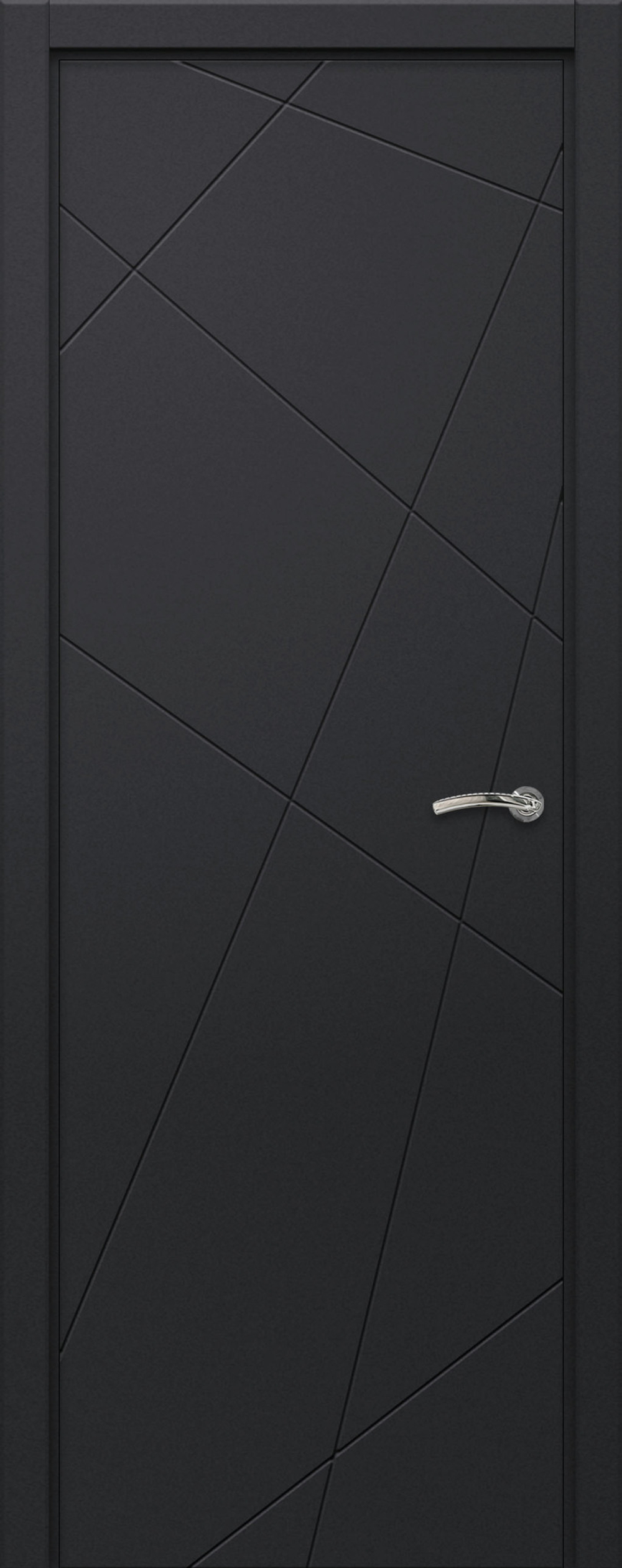 Дверь влагостойкая пластиковая KAPELLI multicolor Ф7А RAL 7021 Графит + коробка