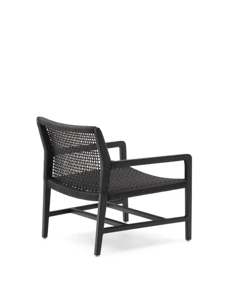 Кресло Sabolla из массива тика, черное