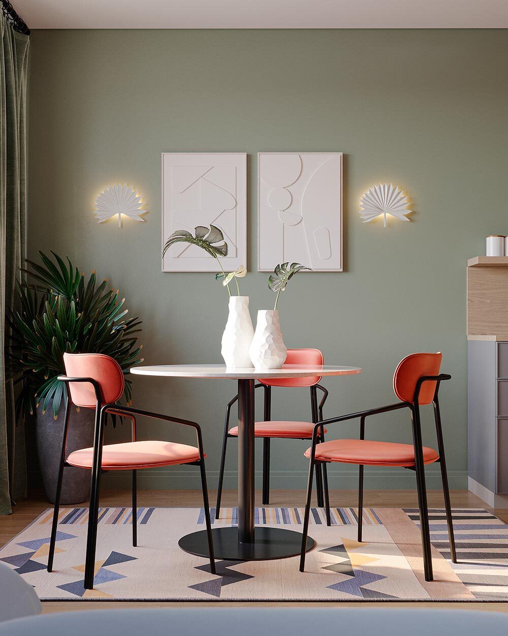 Светильник настенный Palm Leaf, 30х24 см, белый