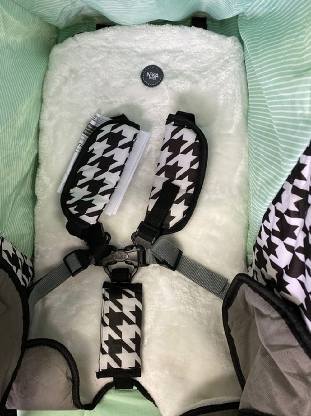 Коляска комбинированная «Ника Детям 7-5» принт: гусиная лапка (арт. НД7-5/1)