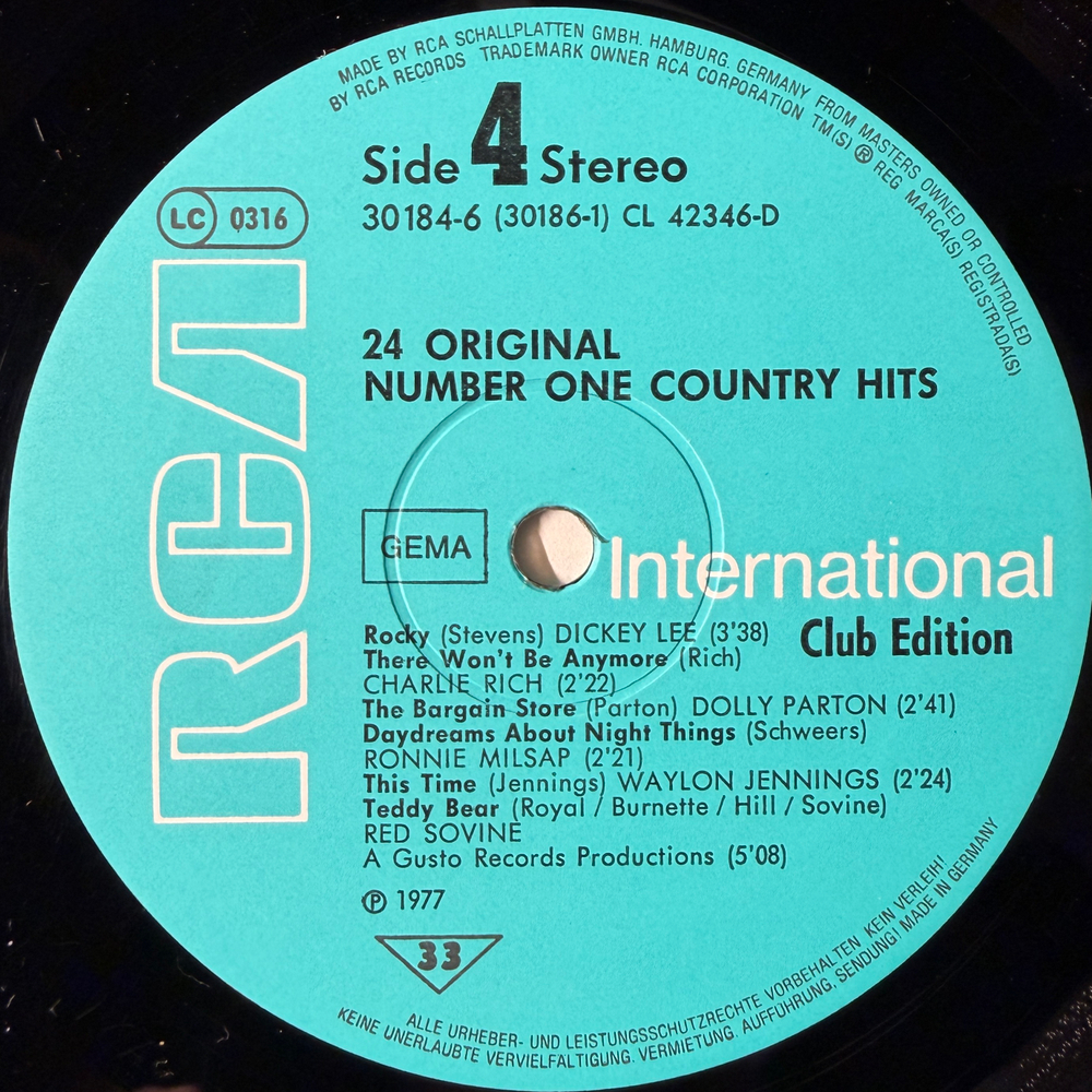 Сборник 24 Original Number One Country Hits 2LP (Германия 1983г.)