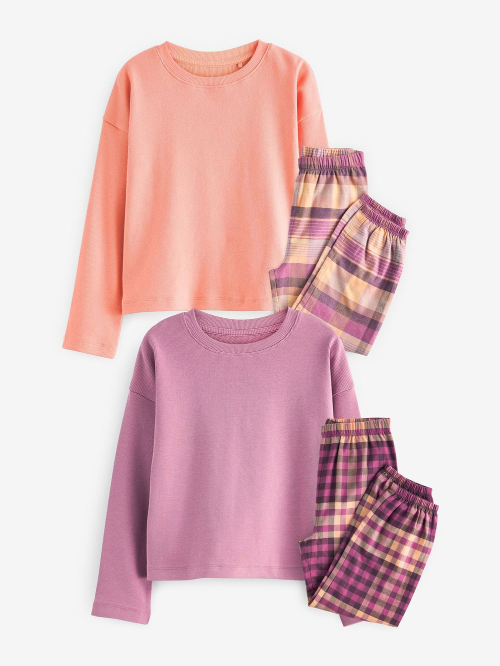 Пижама для девочки Next 196-728, 2 шт., Розовый, Персиковый