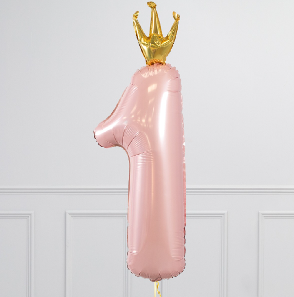 Цифра 1 розовая с короной (БГ-50)  Изображение2