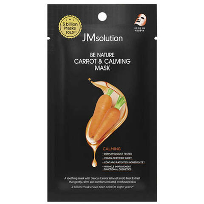 JMSolution Mask Be Nature Carrot & Calming Маска для лица тканевая успокаивающая с экстрактом моркови, 24 мл
