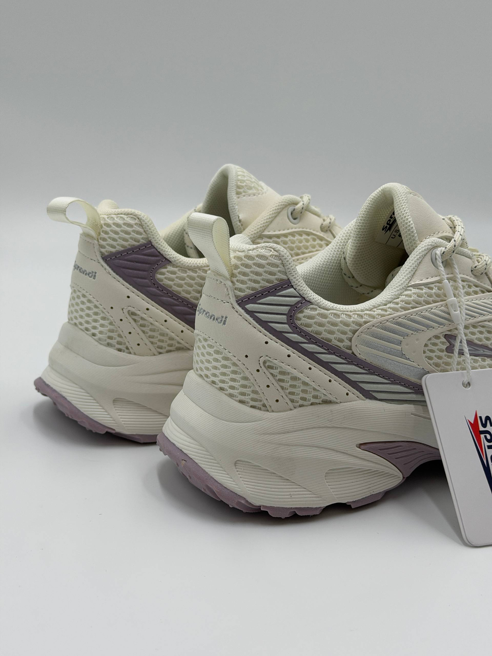 Женские кроссовки арт. 7W226C86-4 цвет "бежевый/фиолетовый"