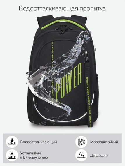 Çanta \ Bag \ RU-335-3 Рюкзак (/1 черный - салатовый)