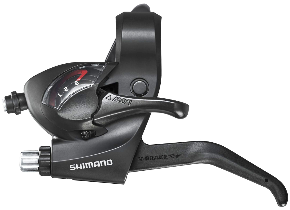 Шифтер триггерный с ручкой тормоза ST-EF41 Tourney SHIMANO левый 3 cкоростей, с тросом 1800мм