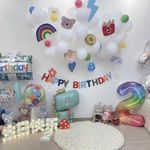 Шар (32''/81 см) Фигура, Динозаврик в короне, Голубой, 1 шт.