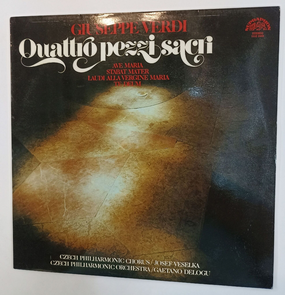 Винтажная виниловая пластинка LP Giuseppe Verdi, Gaetano Delogu Quattro Pezzi Sacri (Чехословакия 1980)