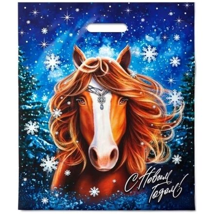 Новогодние пакеты "Метелица" 40х47+6см 45мкм (50/500шт)