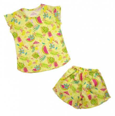 Пижама 614/19 желтая, тропики