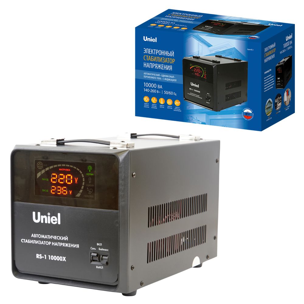 RS-1 10000X Стабилизатор напряжения серии Reliability. 10000ВА. Релейный. однофазный. Напольный. TM Uniel