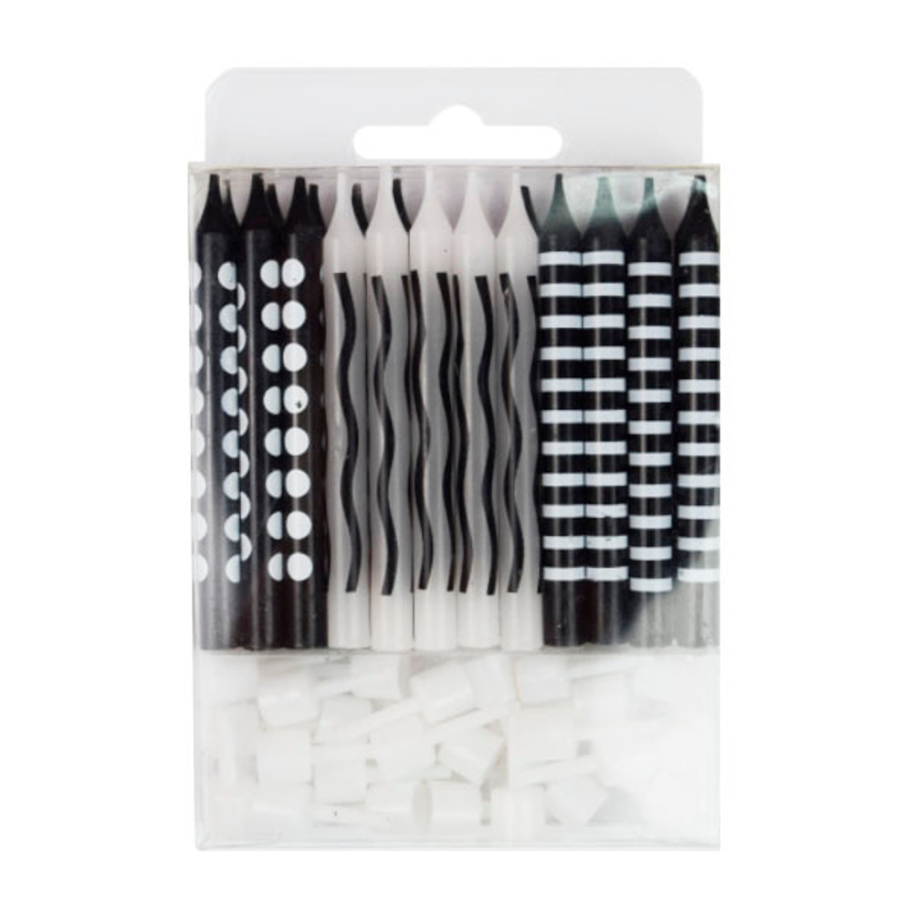 Свечи Черные ассорти 24шт 6см