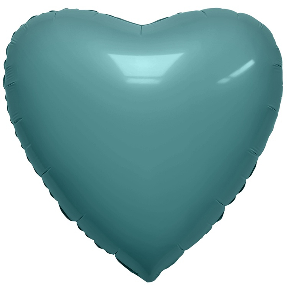 Шар фольгированный Сердце 46 см (Бирюзовый)