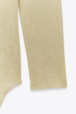 ZARA ТРИКОТАЖНЫЙ ТОП-ТРАНСФОРМЕР, ЖЕЛТЫЙ