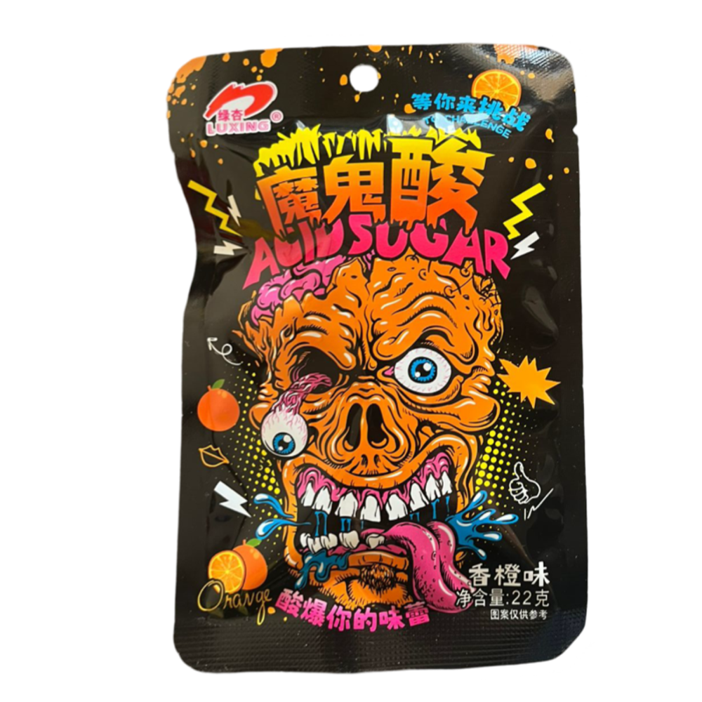 Конфеты Luxing ACID Sugar Череп Апельсин 22г 20шт