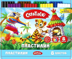 Пластилин классический 8 цветов, 120 гр, без стека (Creativiki)