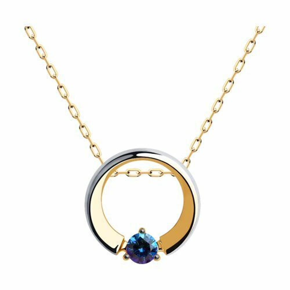 Колье из золота с синим Swarovski Zirconia