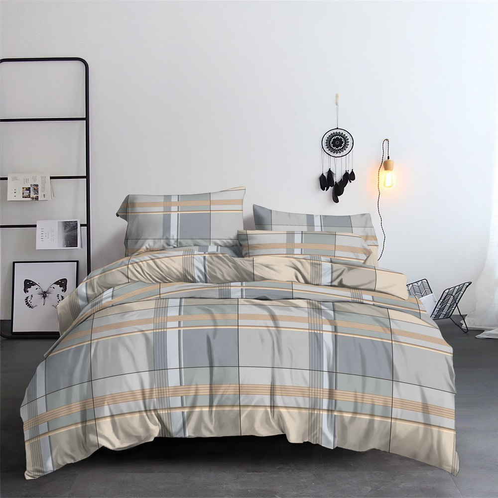 Комплект постельного белья Евро БЯЗЬ "Клетка ЕМ" (нав. 50х70 или 70х70)