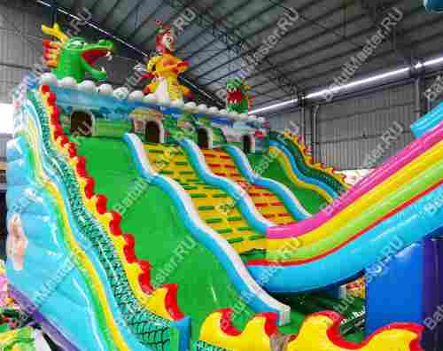 Коммерческий надувной батут "Затерянный остров 2" 20*10*7 м