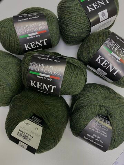 Пряжа Kent FILATURA DI CROSA 100% шерсть цв. 13 бутылочный