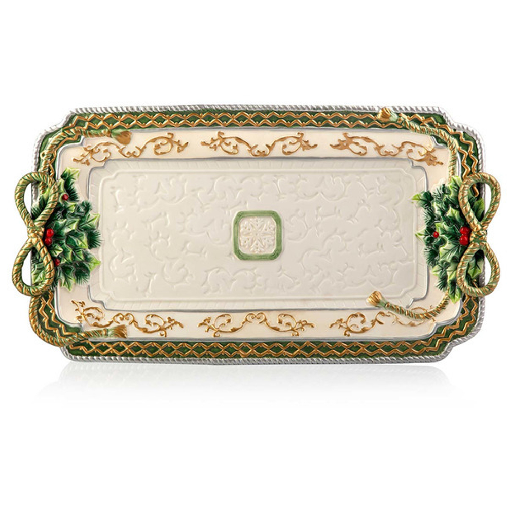 Блюдо прямоугольное 49х26см Рождественская гирлянда Lamart