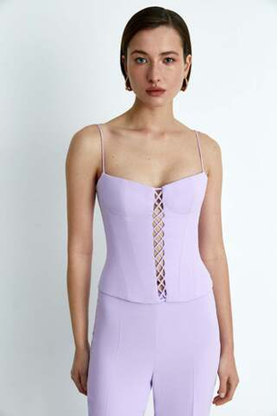 Топ-бюстье корсетного типа из крепа со шнуровкой