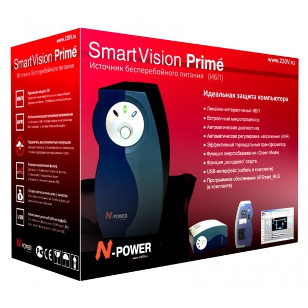 Интерактивный ИБП N-Power Smart-Vision Prime 825 ─ однофазный ИБП 825 ВА