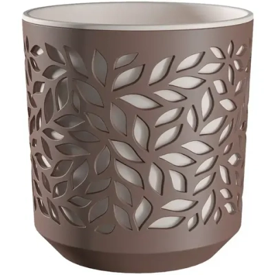 Кашпо для цветов пластиковое 2,5л d-16,2 см «Leaves» Мокко/Пудра