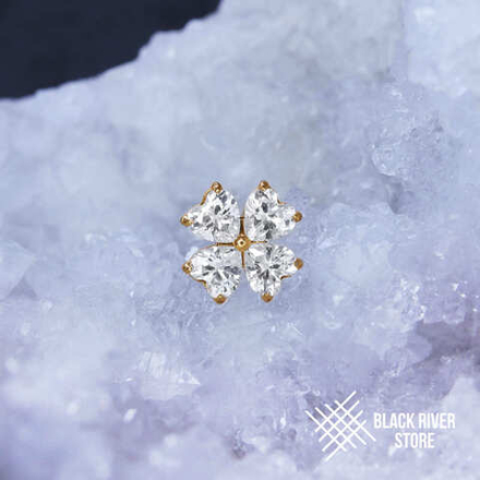 Clover Heart Crystal PVD Yellow