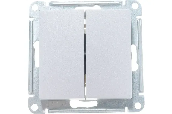 Выключатель Systeme Electric ATLASDESIGN 2 клавиши алюминий 36439
