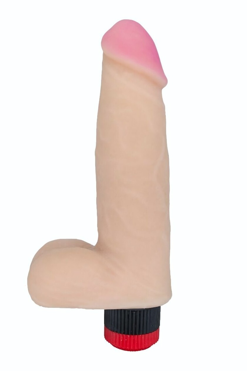 Фаллоимитатор с мошонкой и вибрацией - 20,7 см. (Цвет: телесный)