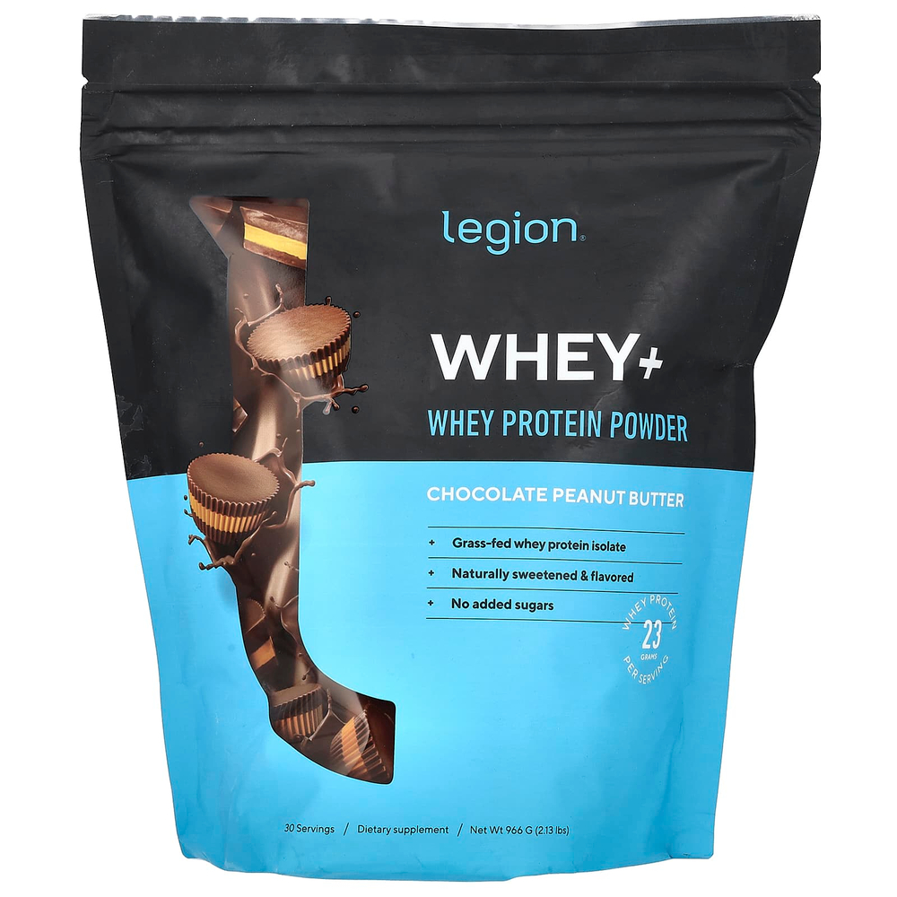 Legion Athletics, Whey +, порошок из сывороточного протеина, шоколад и арахисовая паста, 966 г (2,13 фунта)