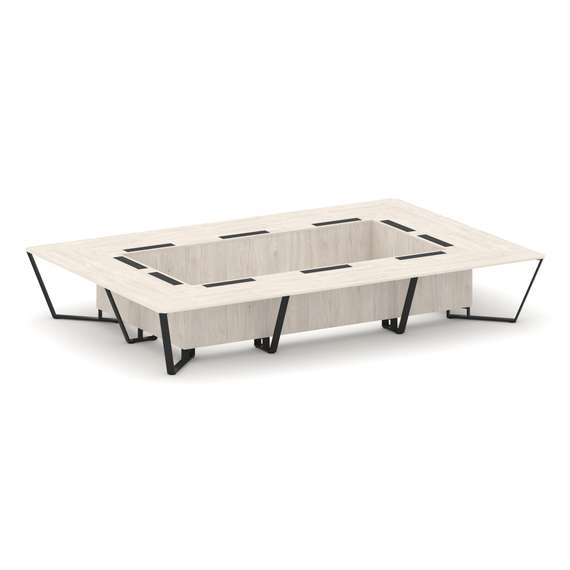 Steel Meet Стол переговорный прямоугольный KD-PR.B.SP-20K Денвер Светлый/Металл Черный 4800*3200*750