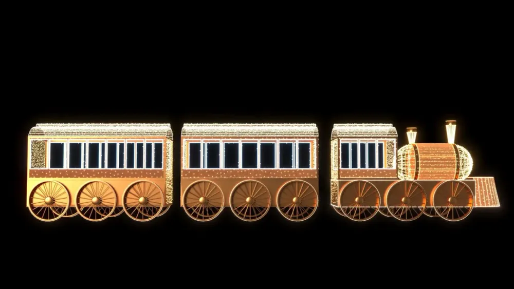 уличная конструкция паровоз "полярный экспресс"