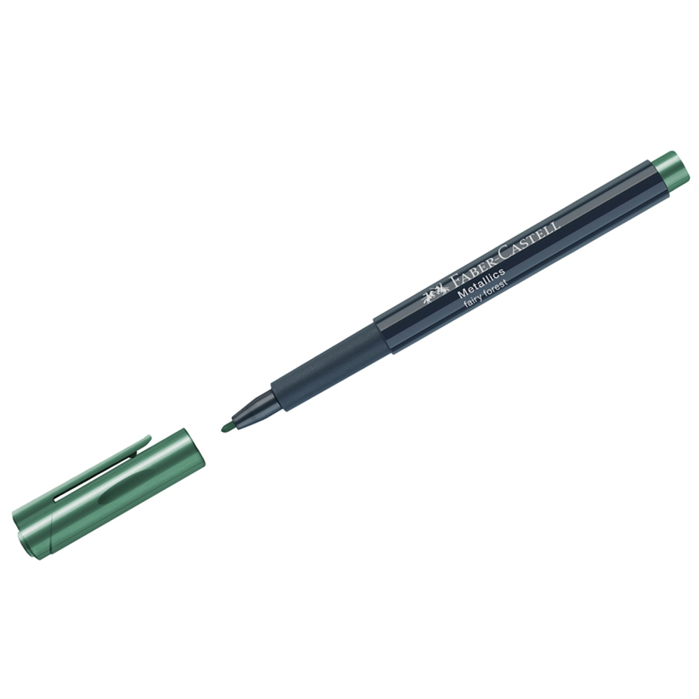 Маркер для декорирования Faber-Castell "Metallics", зеленый металлик, пулевидный, 1,5мм