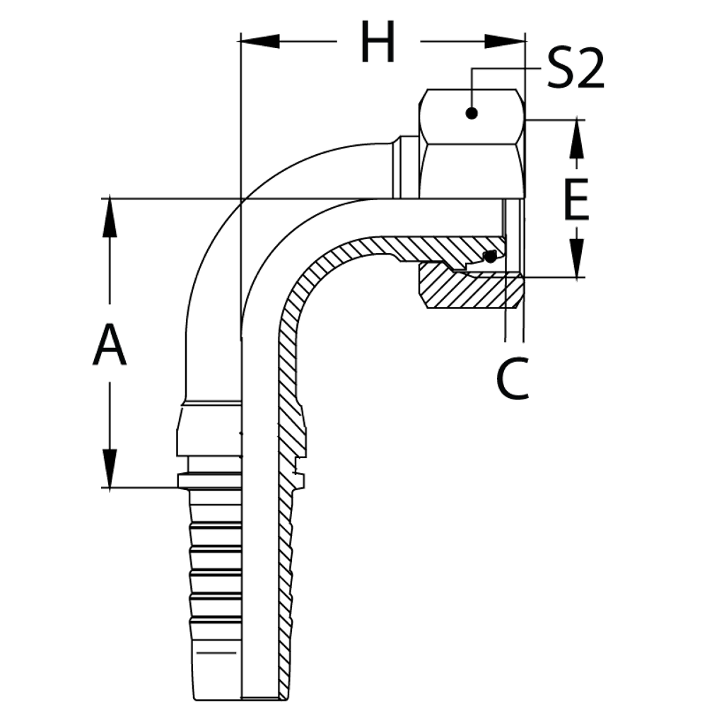 Фитинг DN 10 DKO-L (Г) 22x1.5 15 (90)